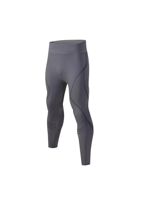 Sweatpants for Men, Stretch Compression Pants for Men Running Tights Workout Baselayer Gym Athletic Yoga Leggings with Pockets Gray XL