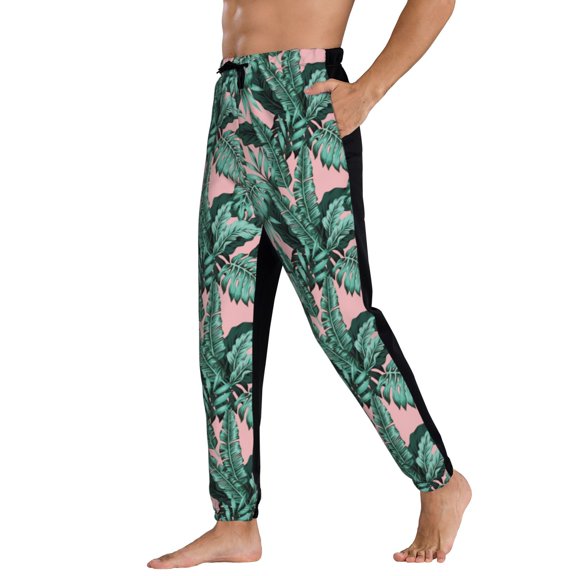 Sweatpants for Men - Summer Green Tree Adjustable Elastic Band Mens Joggers With Pockets, Athletic Workout Gym Casual Track Pants for Men