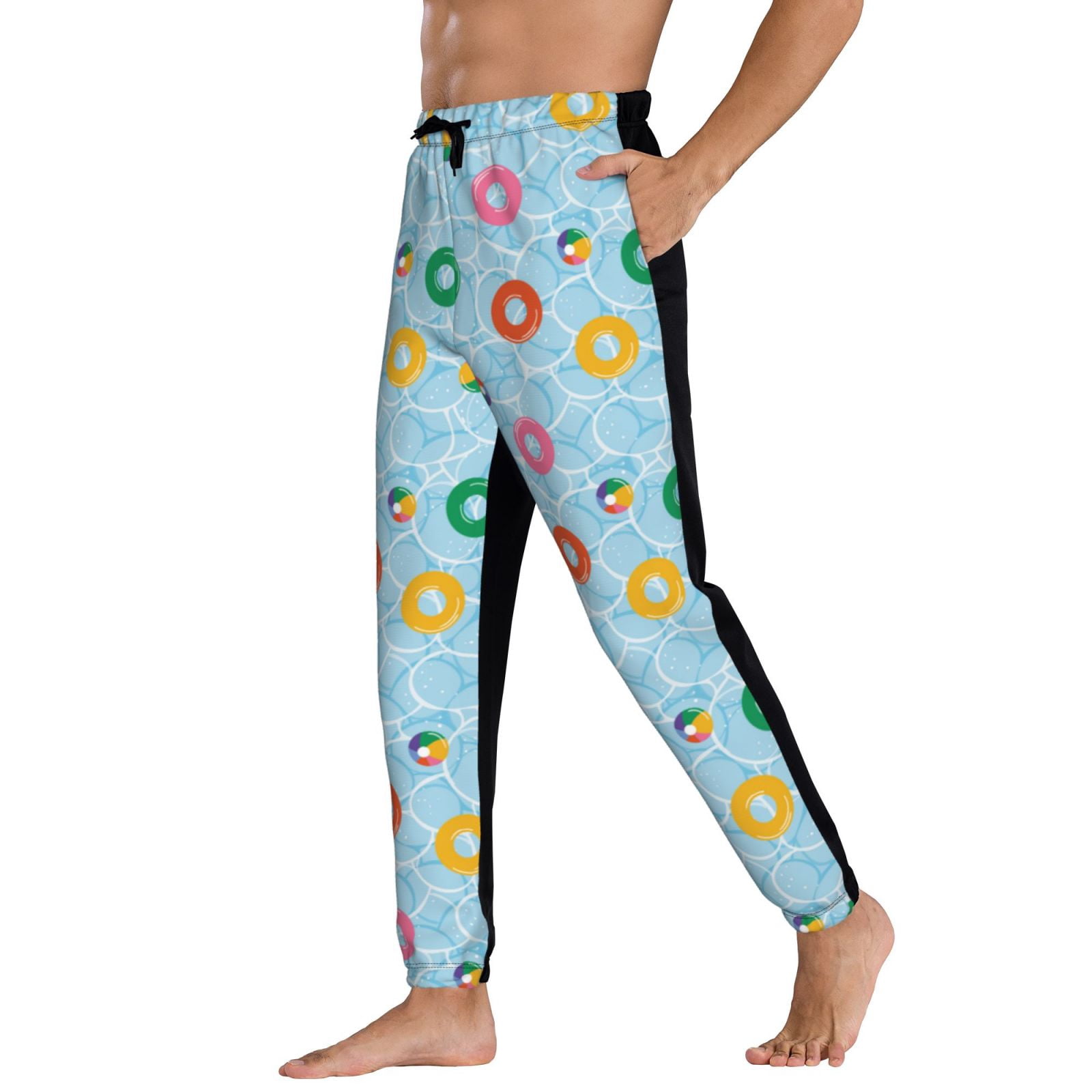 Sweatpants for Men - Swim rings floating Adjustable Elastic Band Mens ...