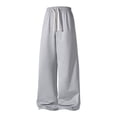 thumbnail image 1 of Sweatpants for Men Wide Leg Drawstring Elastic Waist Causal Pants Winter Soild Loose Fit Sweatpants, S, 1 of 7
