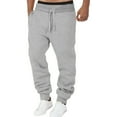 thumbnail image 1 of Sweatpants for Men Wide Leg Joggers Pants Heavyweight Workout Jogging Loose Fit Trousers with Pocket Solid Color Fleece Trousers, 1 of 8