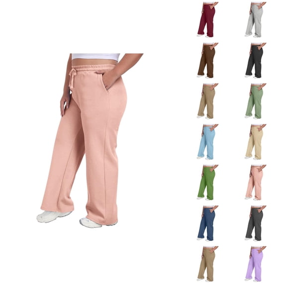 Sweatpants for Men Women 2026 Basic Plus Size Elastic Waist Drawstring Casual Loose Straight Leg Sweat Pants with Pockets