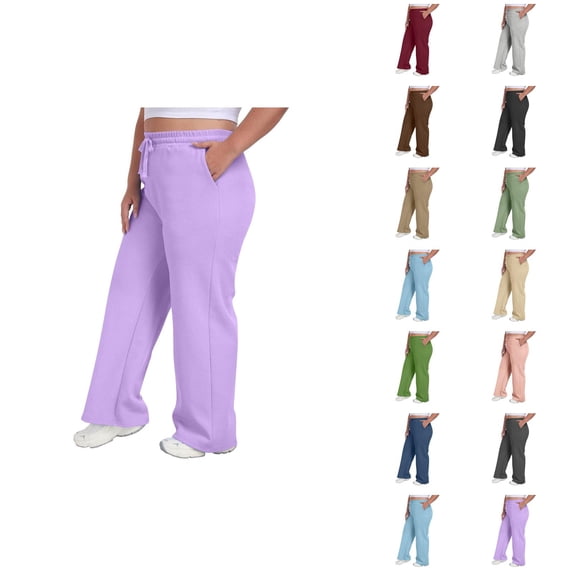 Sweatpants for Men Women 2026 Basic Plus Size Elastic Waist Drawstring Casual Loose Straight Leg Sweat Pants with Pockets