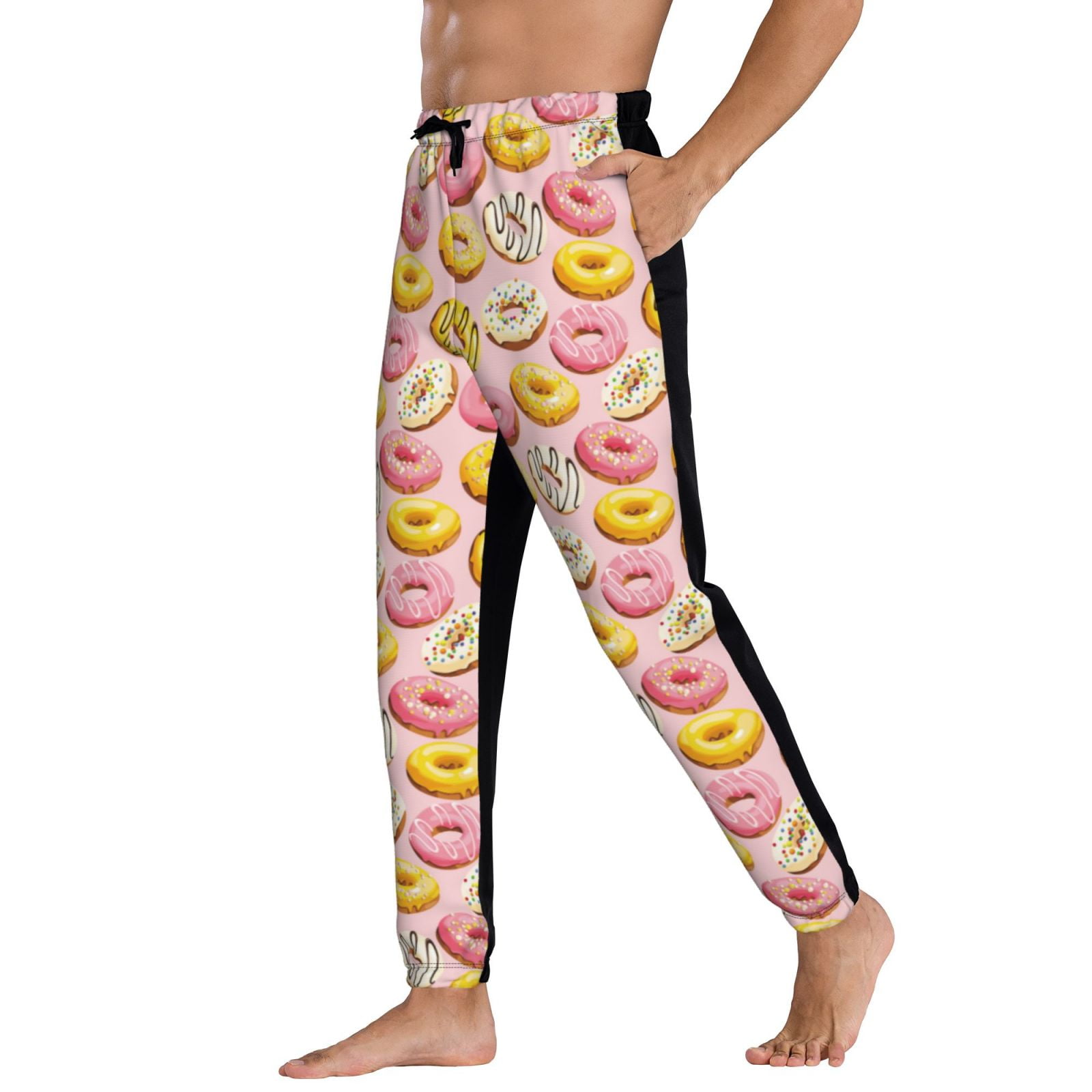 Pink White Cow Print Men's Joggers