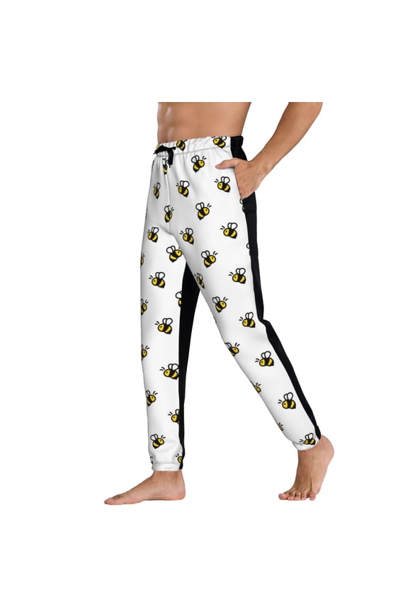 Sweatpants for Men - honey bee Adjustable Elastic Band Mens Joggers With Pockets, Athletic Workout Gym Casual Track Pants for Men