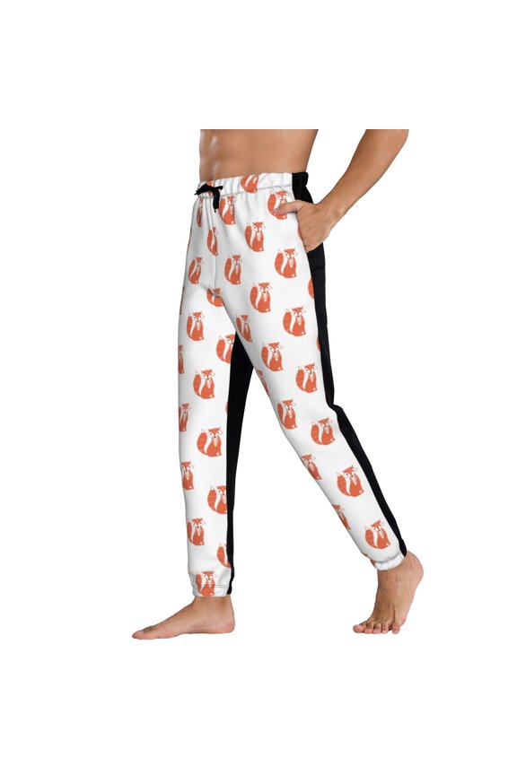 Sweatpants for Men - orange fox Adjustable Elastic Band Mens Joggers With Pockets, Athletic Workout Gym Casual Track Pants for Men