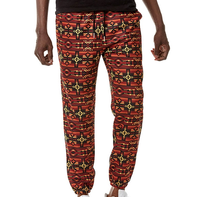 Sweatpants for Men's Joggers Boho Floral Harem Pant Capri Pants Fashion  Printed Mid Waist Lace-up Elastic Trousers