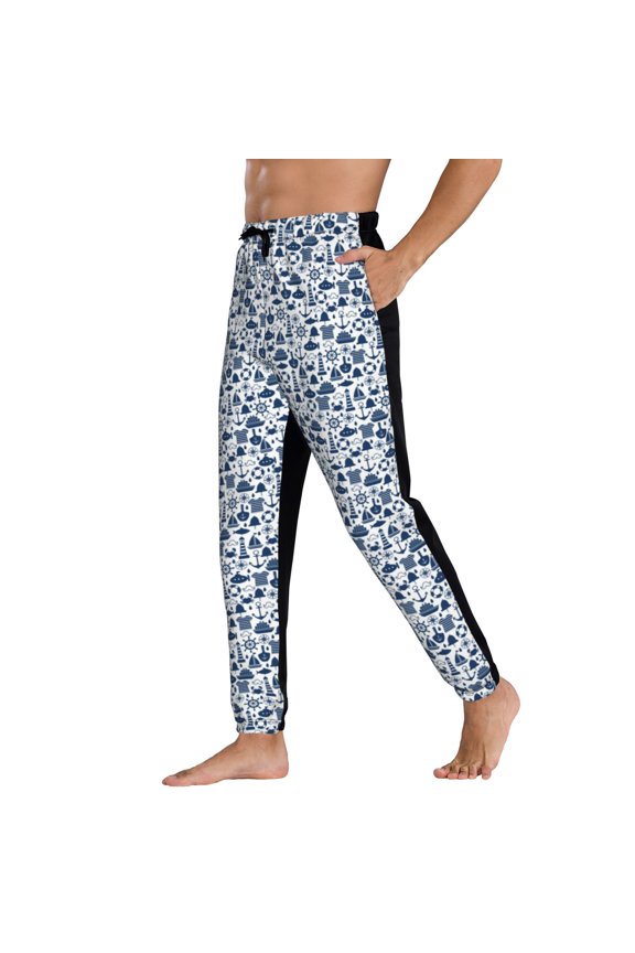 Sweatpants for Men - seaside primary color Adjustable Elastic Band Mens Joggers With Pockets, Athletic Workout Gym Casual Track Pants for Men