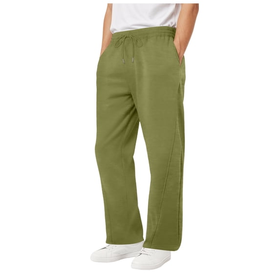 Sweatpants for Men with Pockets Mens Sherpa Lined Fleece Sweatpants Thermal Warm Pants Casual Drawstring Elastic Waisted Joggers with Zipper Pockets