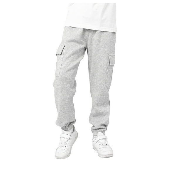 Sweatpants for Teen Boys Casual Fleece Workout Active Joggers Elastic Waist Cargo Sweat Pants with Pockets 3-14T Boys Cargo Pants Size 8