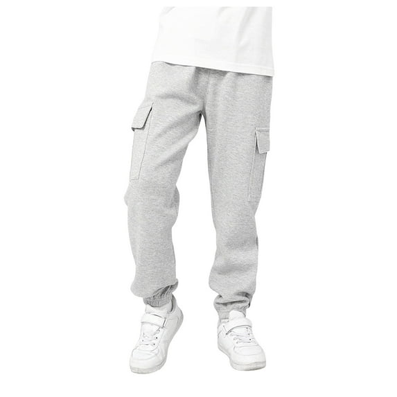 Sweatpants for Teen Boys Casual Fleece Workout Active Joggers Elastic Waist Cargo Sweat Pants with Pockets 3-14T Boys Cargo Pants Size 8