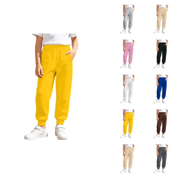 Sweatpants for Girls Casual Elastic Waist Track Sweat Pants with Pockets