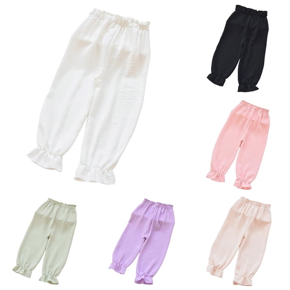 Sweatpants for Girls Elastic Waist Jogger Baggy with Pockets Girls Solid Pants Essentials Sweatpants Kids 2-3 Years