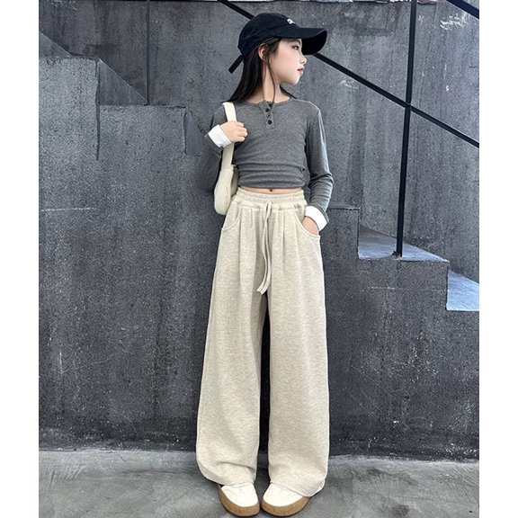 Sweatpants for Tween Girls High Waist Loose Straight Leg Athletic Pants with Pockets Gifts for Tween Boys 10-11 Years