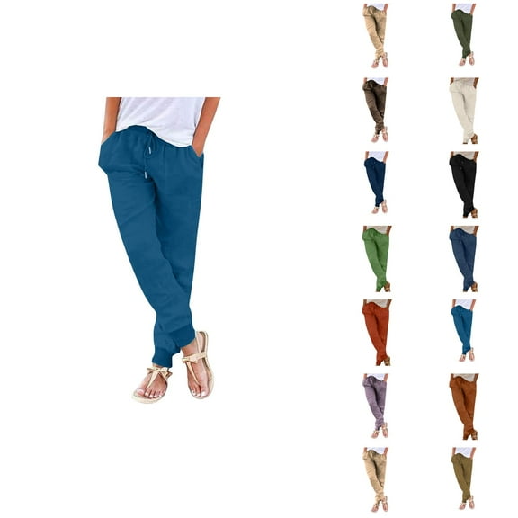 Sweatpants for Women 2025 Elastic Waist Drawstring Straight Leg Joggers with Pockets Casual Trousers Sweats