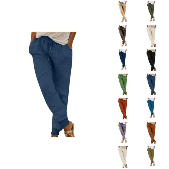 Sweatpants for Women 2025 Elastic Waist Drawstring Straight Leg Joggers with Pockets Casual Trousers Sweats