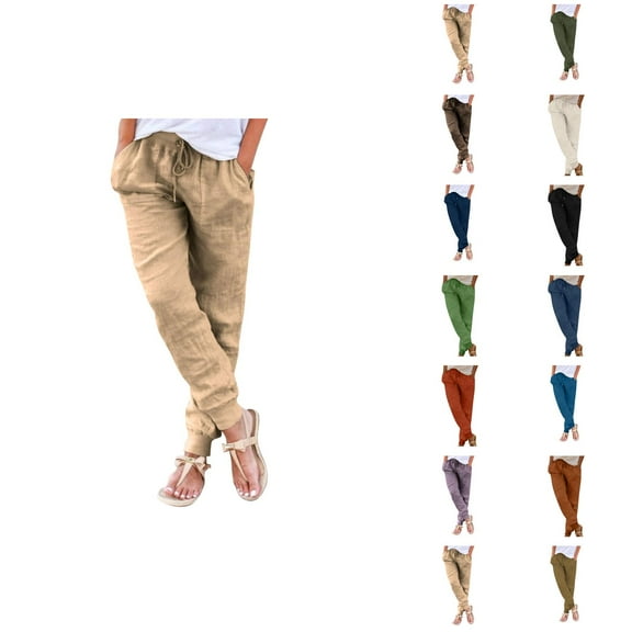 Sweatpants for Women 2025 Elastic Waist Drawstring Straight Leg Joggers with Pockets Casual Trousers Sweats