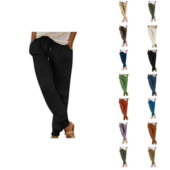 Sweatpants for Women 2025 Elastic Waist Drawstring Straight Leg Joggers with Pockets Casual Trousers Sweats