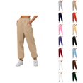 thumbnail image 1 of Sweatpants for Women 2025 Fall Winter Elastic High Waist Straight Leg Joggers with Pockets Casual Trousers, 1 of 6