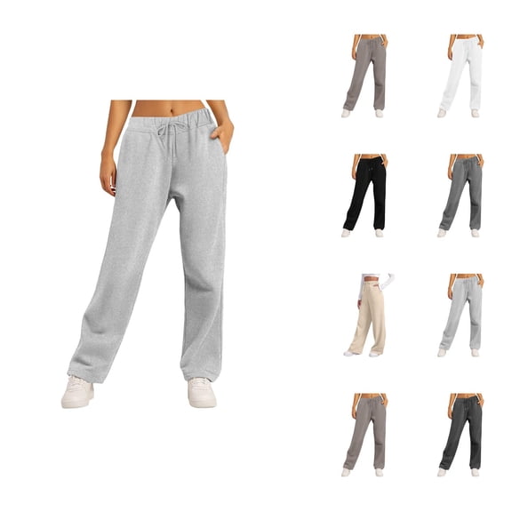 Sweatpants for Women 2026 Fall Winter Fashion Elastic High Waist Drawstring Wide Leg Loose Casual Yoga Pants with Pockets