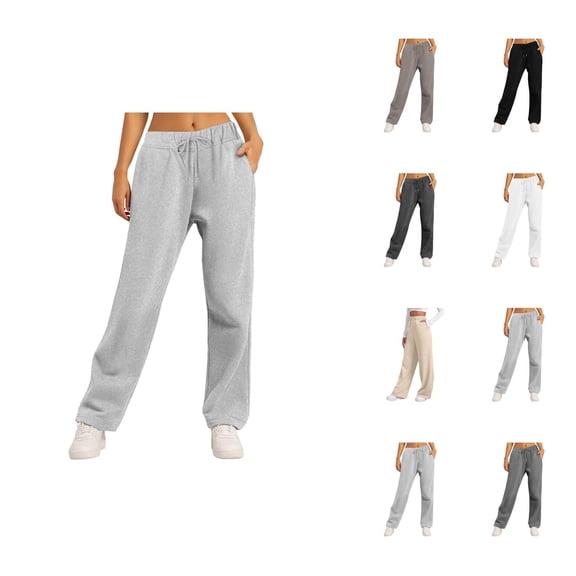 Sweatpants for Women 2026 Fall Winter Trendy Elastic High Waist Drawstring Loose Wide Leg Casual Yoga Pants with Pockets