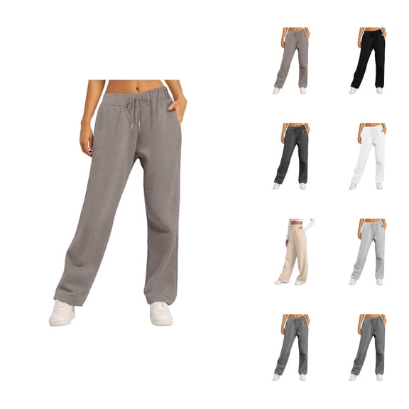 Sweatpants for Women 2026 Fall Winter Trendy Elastic High Waist Drawstring Loose Wide Leg Casual Yoga Pants with Pockets