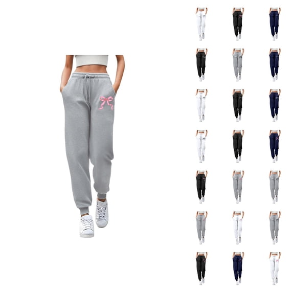 Sweatpants for Women 2026 Spring Casual Elastic Waist Straight Leg Joggers with Pockets Jogging Pants