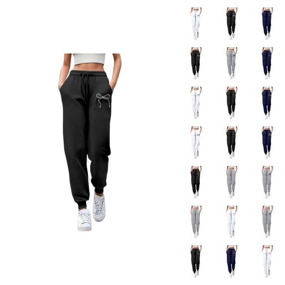 Sweatpants for Women 2026 Spring Casual Elastic Waist Straight Leg Joggers with Pockets Jogging Pants