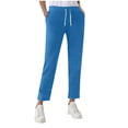 thumbnail image 1 of Sweatpants for Women Casual Elastic Waist Pants Long Lounge Outfit Travel Trouser with Pockets Sky Blue S, 1 of 6