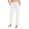 Sweatpants for Women Casual Ribbed Elastic Waisted Drawstring Joggers