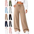 thumbnail image 1 of Sweatpants for Women Casual Wide Leg Drawstring Waist Lounge Pants, 1 of 9