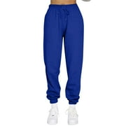 ADSSDQ Sweatpants for Women Cute High Waisted Petite Lounge Pants Leggings High Waist Fall Winter Jogger Pants with Pockets Blue M