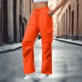 thumbnail image 1 of Sweatpants for Women Drawstring Elastic Waist Sports Multi-Pocket Casual Solid Color Cargo Joggers Sweatpants,Pants for Women Orange M, 1 of 6