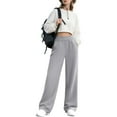 thumbnail image 1 of Sweatpants for Women Elastic Waist High-Waisted Casual Solid-Color Workwear Cargo Sweatpants,Pants for Women Gray M, 1 of 6