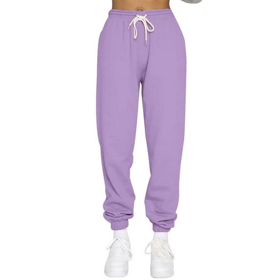 Sweatpants for Women Elastic Waist Trousers Long Straight Pants Sweatpants Casual Drawstring Pants