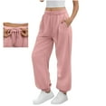 thumbnail image 1 of Sweatpants for Women Fashion Casual Solid Elastic Waist Trousers Long Straight Pants, 1 of 9