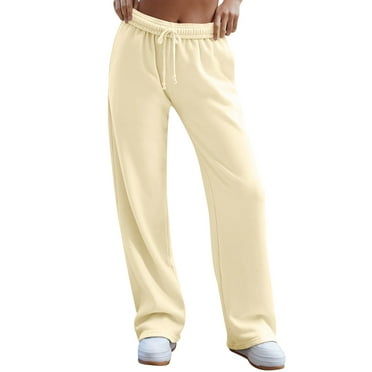 Sweatpants for Women Fashion Wide Leg with Pockets Lightweight Drawstring High Waisted Cargo Pant Aesthetic Straight Leg Lounge Pants Comfy Trousers
