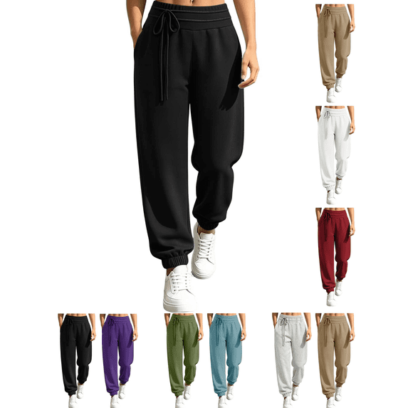 Sweatpants for Women High Waist Loose Joggers Drawstring Soft Lounge Pants With Pockets Casual Athletic Daily Pants