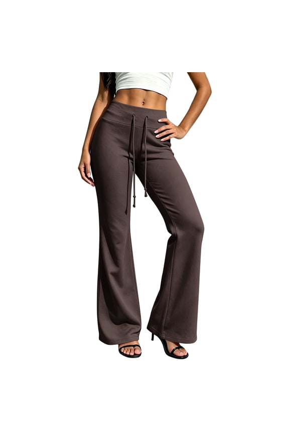 Sweatpants for Women High Waisted Flare Soft Drawstring Yoga Pants for Loungewear Workout Casual Daily Wear