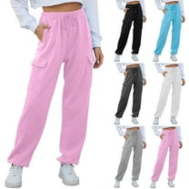 Sweatpants for Women High Waisted Trousers with Pockets Casual Sweat Pants Drawstring Sweatpants