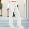 thumbnail image 1 of Sweatpants for Women High Waisted Wide Leg Side Striped Elastic Drawstring Full Length Trouser with Pockets, 1 of 6