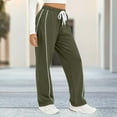 thumbnail image 1 of Sweatpants for Women High Waisted Wide Leg Side Striped Elastic Drawstring Full Length Trouser with Pockets, 1 of 6