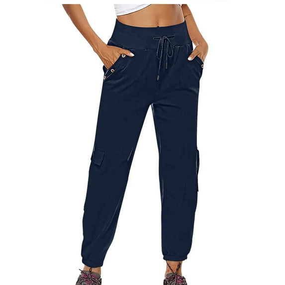 Sweatpants for Women Loose Workout Yoga Joggers Drawstring Elastic Waist Sweat Pants Trousers with Pockets