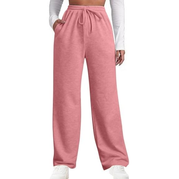 Sweatpants for Women MIUOWANP Women's Sanitary Pants Casual Wide Leg Sports Pants High Waisted Drawstring Loose Pants