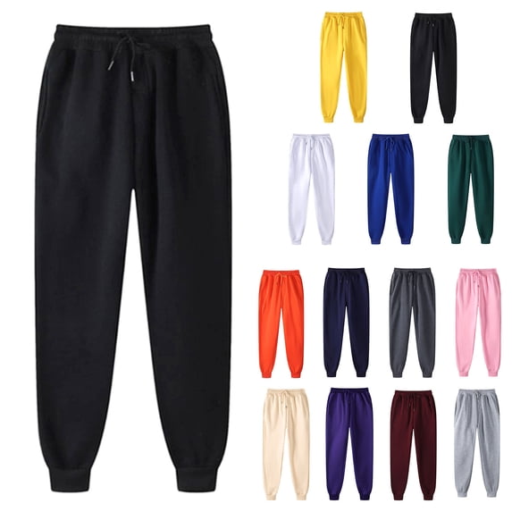 Sweatpants for Women Plus Size with Pockets Elastic Waist with Drawstring Casual Soft Lounge Sweatpants