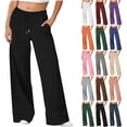 thumbnail image 1 of Sweatpants for Women Solid Color Elastic Waist Sports And Leisure Belt Pocket Threaded Ankle Pants, 1 of 7