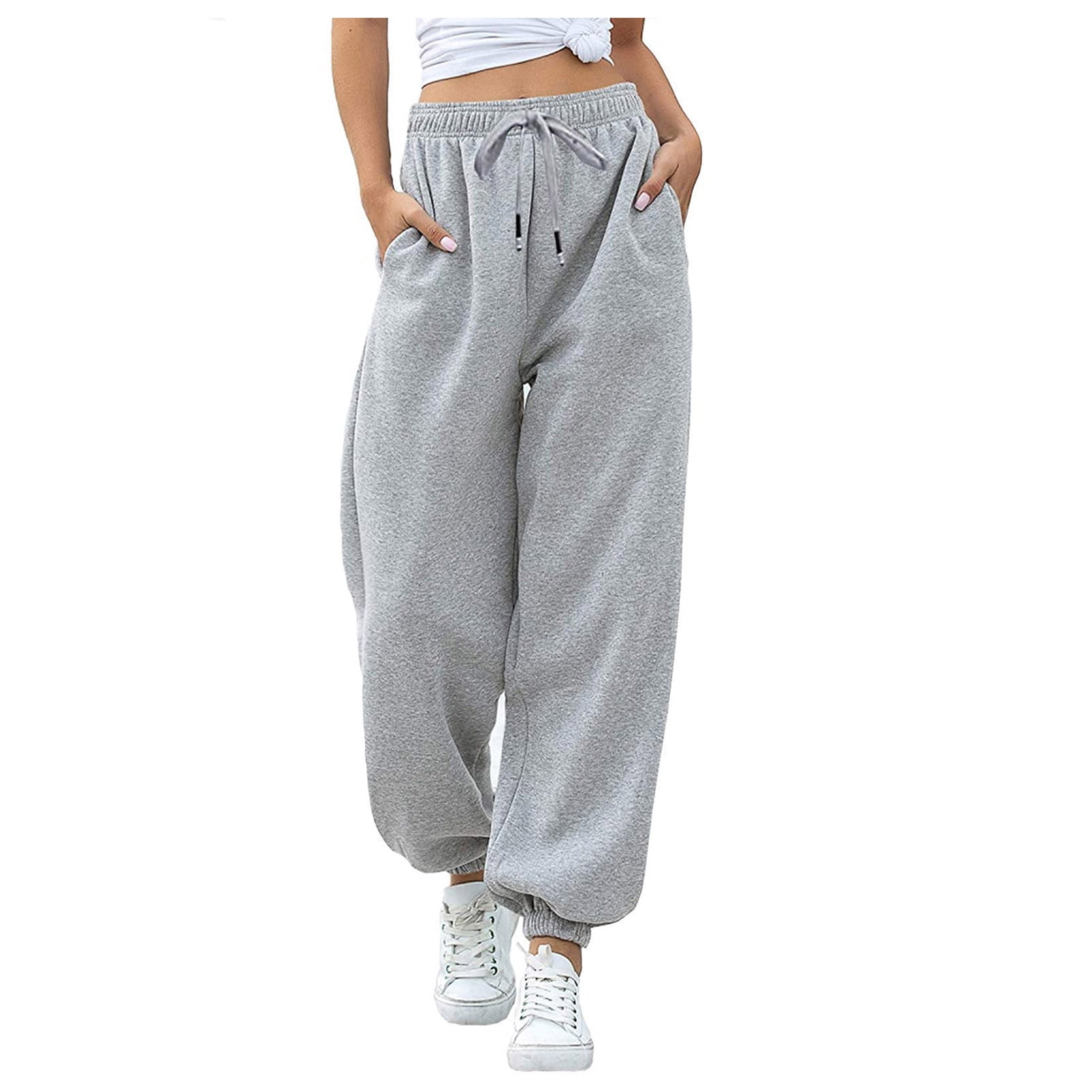 Sweatpants for Women Solid Color Trackpants Basic Joggers Gym People Baggy  Workout Athletic Pants Trousers 