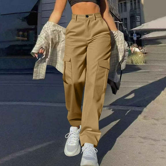 Sweatpants for Women Sports Pants Trousers Jogging Sweatpants Jogger Pants for Golf, Athletic,Travel, Work Khaki L