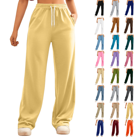 Sweatpants for Women Straight Leg Elastic Waist Spring Fall Pants Casual Lounge Pants Womens Sweatpants with Pockets