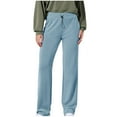 thumbnail image 1 of Sweatpants for Women Straight Leg Sweat Pants Wide Leg Sweatpants Drawstring Elastic Pants with Pockets, 1 of 8